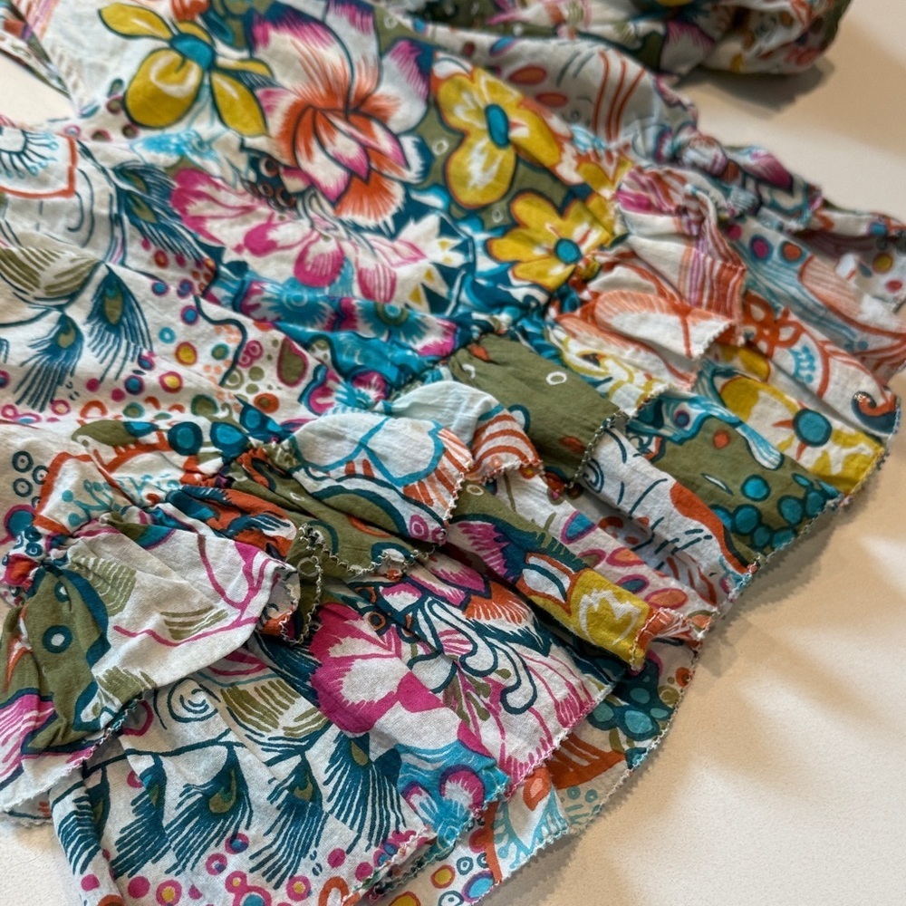 Love The Label | Anthropology| Regan Floral Peplum Blouse, Puff Sleeve, Size M - Picture 7 of 13